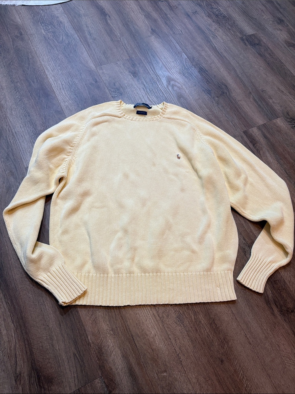 Vintage Ralph Lauren Butter Yellow Crewneck Men's Sweater